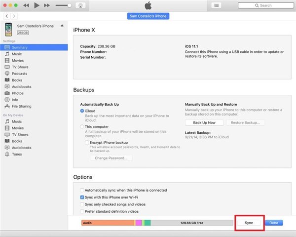 同期をタップ | SIMカードなしでiPhoneのアクティベーションをバイパス