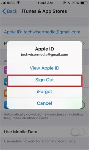Sign Out of Apple ID without Password Using iTunes