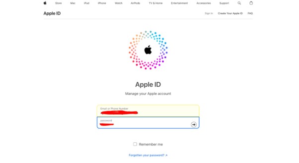 Sign Out of Apple ID without Password by Resetting Apple ID Password Step 2