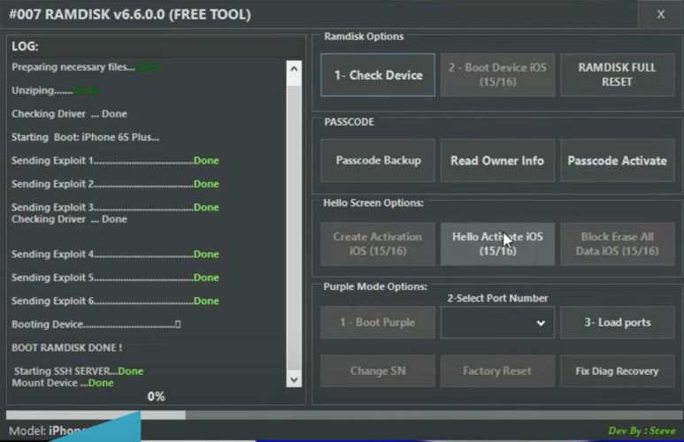 select Hello Activate | 007 Ramdisk