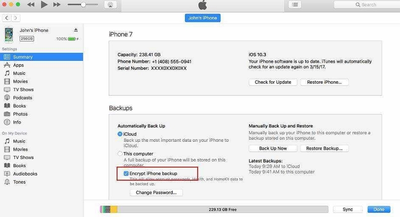 iPhone バックアップを暗号化する | iTunes バックアップ暗号化パスワードをリセットする