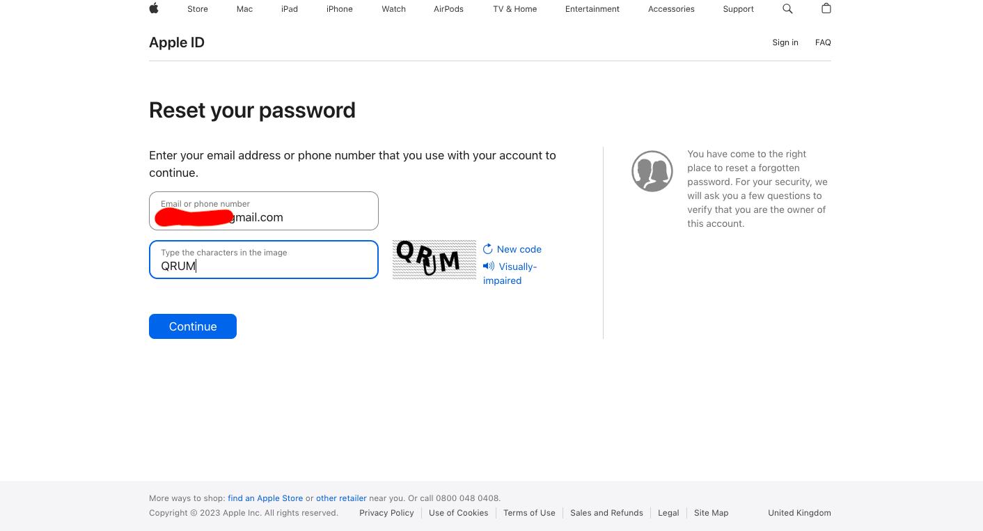 tap Continue | Sign out of iCloud without password
