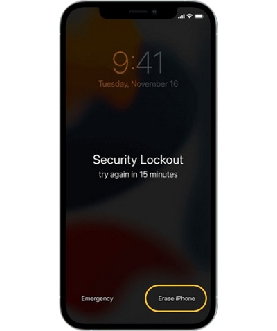 tap Erase iPhone in lock screen | Bypass iPhone Passcode without Restore
