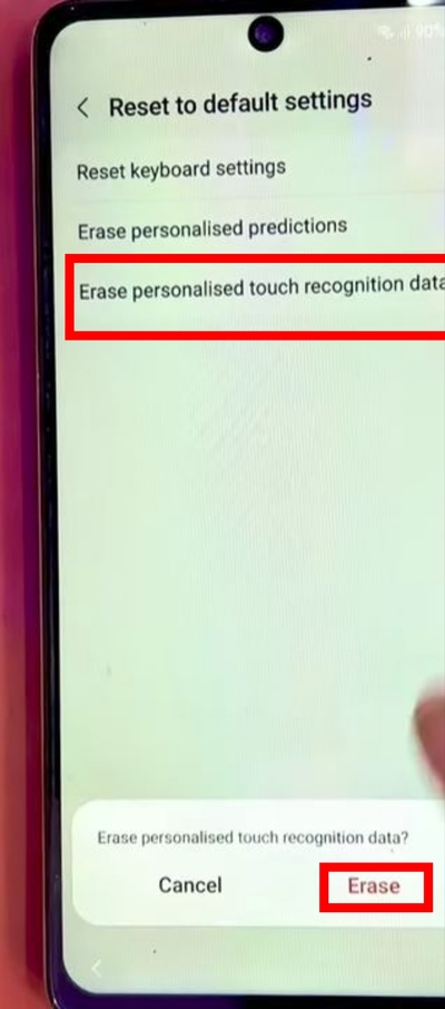 Erase Personalized Touch Recognition Data | remove frp from samsung for free step 6