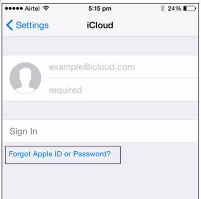 reset iCloud password in Settings | Sign out of iCloud without password