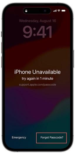 tap Forgot passcode | Remove iPhone Passcode Without Knowing It