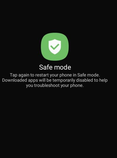 fix android enter pin to unlock not working using safe mode step 3