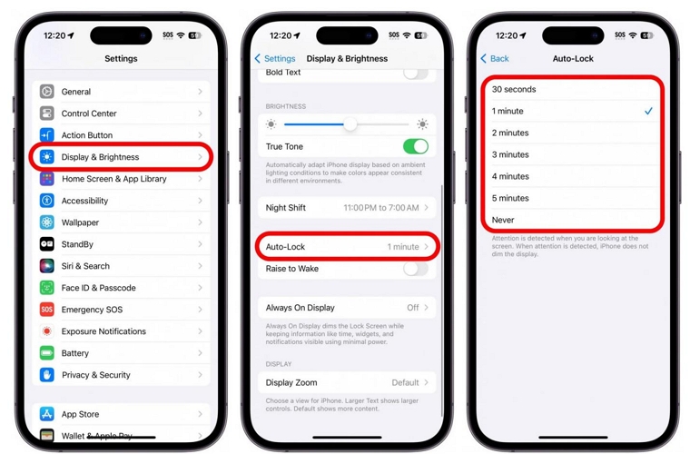 choose Never | Turn Off Auto-Lock iPhone