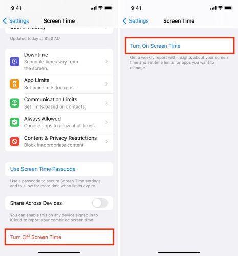 restart iPhone | Turn off Downtime on Apple Watch