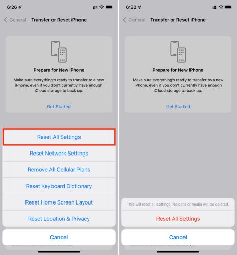 reset network settings | Turn off Downtime on Apple Watch