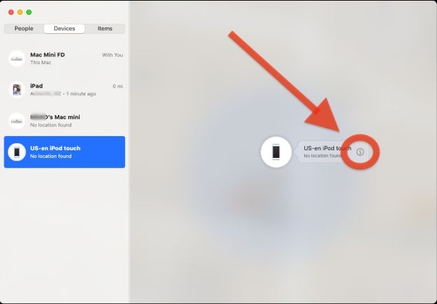click info icon | Turn off Find My iPhone on iCloud