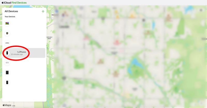 click All Devices | Turn off Find My iPhone on iCloud