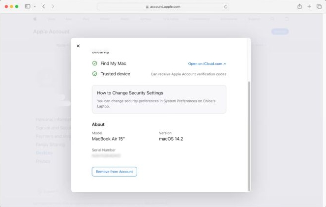 click Remove | Turn off Find My iPhone from Another Device