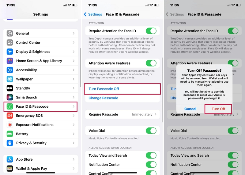 turn off the Passcode | jailbreak iphone to unlock carrier free