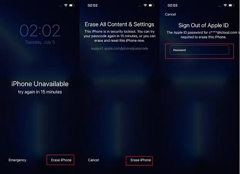 enter the password to the Apple ID | Turn Off Passcode on iPhone with Passcode