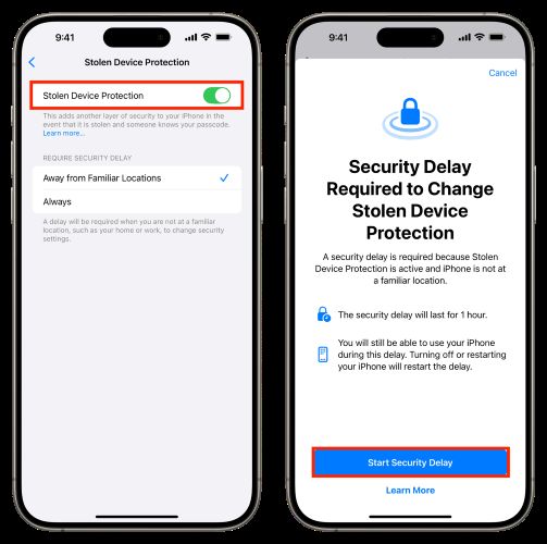 tap Start Security Delay | Turn off Security Delay on iPhone