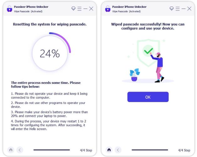 display setup screen | Turn off Security Delay on iPhone