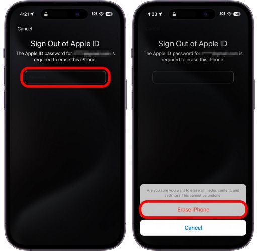 delete eSIM | Turn off Security Delay on iPhone