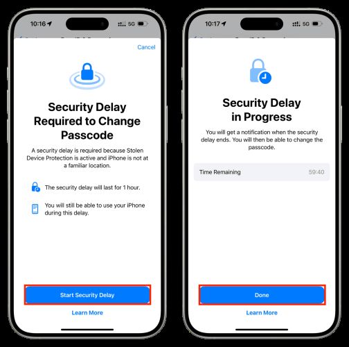 start one hour Security Delay | Turn off Security Delay on iPhone