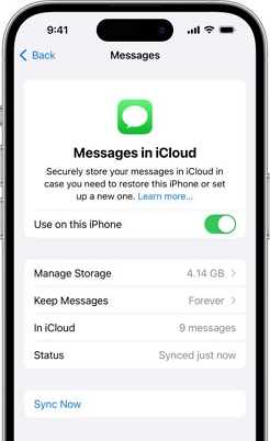 select Messages | Unlink Two iPhones with the Same Apple ID