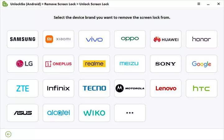 choose devices brand | unlockgo android