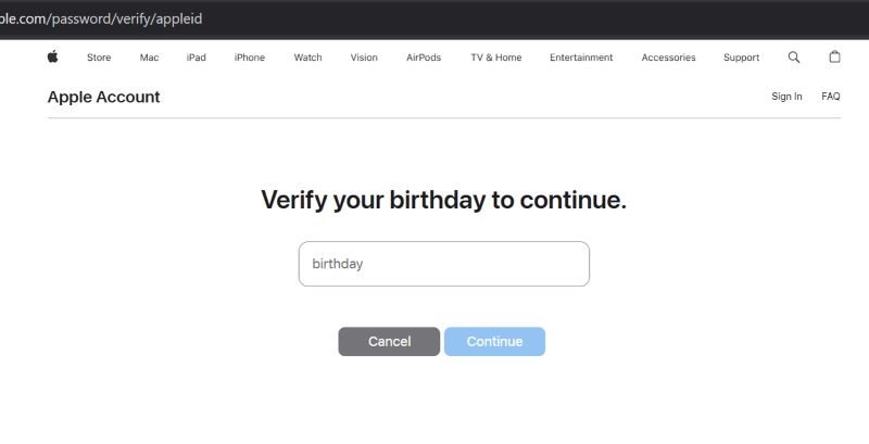 セキュリティの質問に答える | iforgot apple com