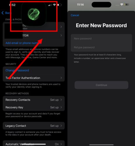 パスワードの確認 | iforgot apple com