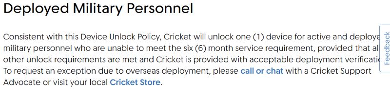 unlock as military members | Unlock Cricket Phone