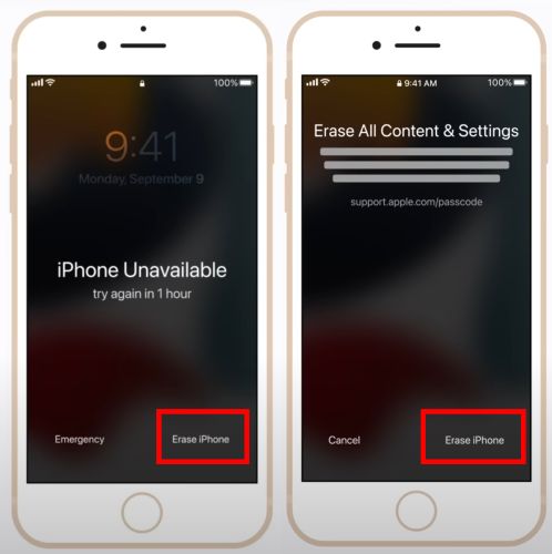 select Erase iPod | Unlock Disabled iPod