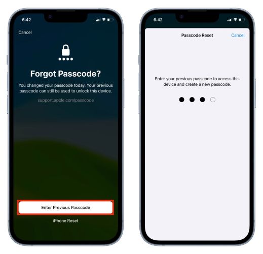 type in old passcode | Unlock iPhone without iTunes