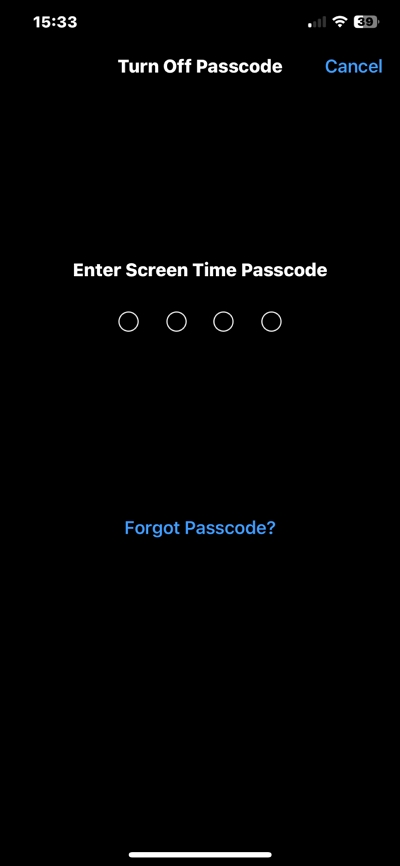 Turn Off Screen Time Via Forgot Passcode step 4