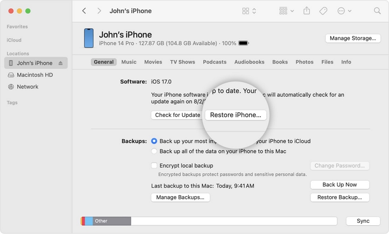 unlock iphone passcode with iTunes step 1