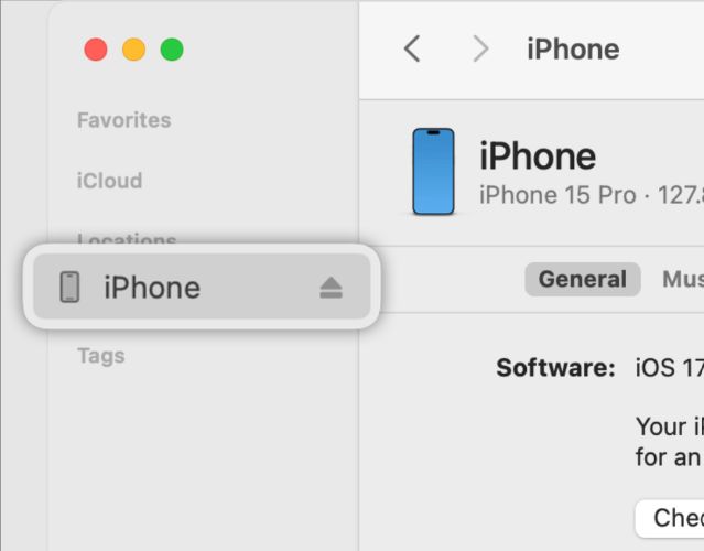 locate iPhone in Finder | Unlock iPhone without iTunes