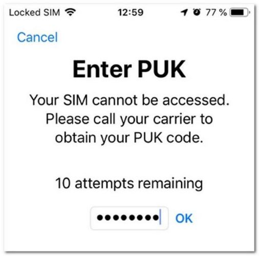 Enter PUK Code message | Unlock SIM Card Without PUK Code