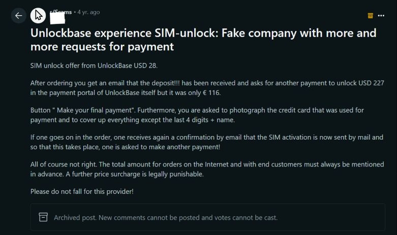 Reddit bad review | UnlockBase Review