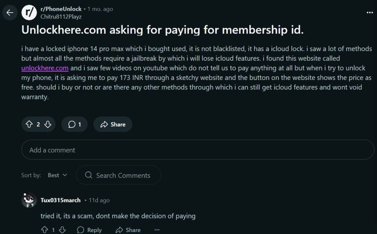 payment request | Unlockhere.com