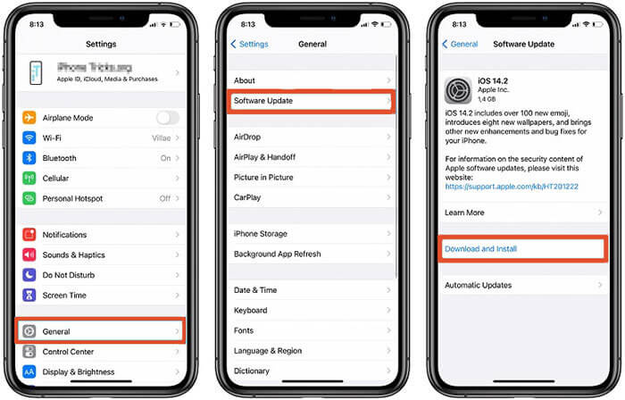 iOS を更新してパスコード要件を修正 | この時点で iPhone のロック解除パスコードを変更する必要があります