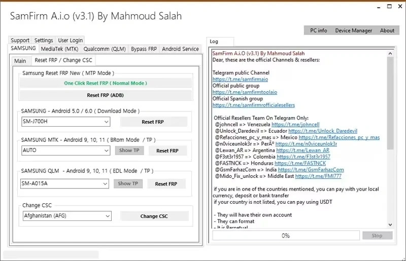 SamFirm AIO tool | Samfirm FRP tool