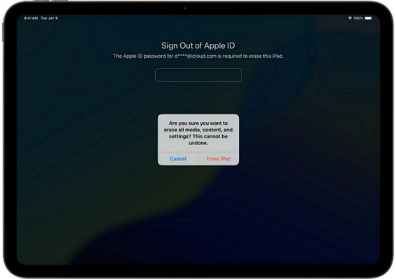 enter Apple ID | iPad Requires Passcode After Restarting